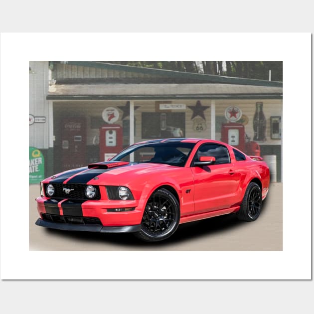 2008 Mustang GT in our covered bridge series on back Wall Art by Permages LLC